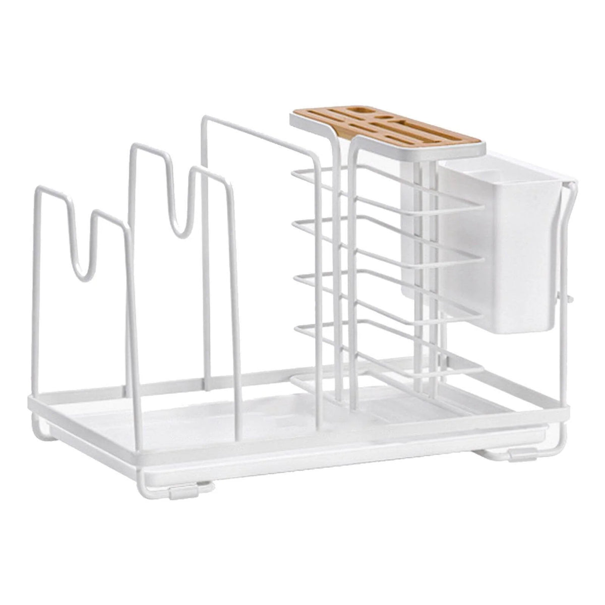 Utensil Holder Multi-Compartment With Drain Tray