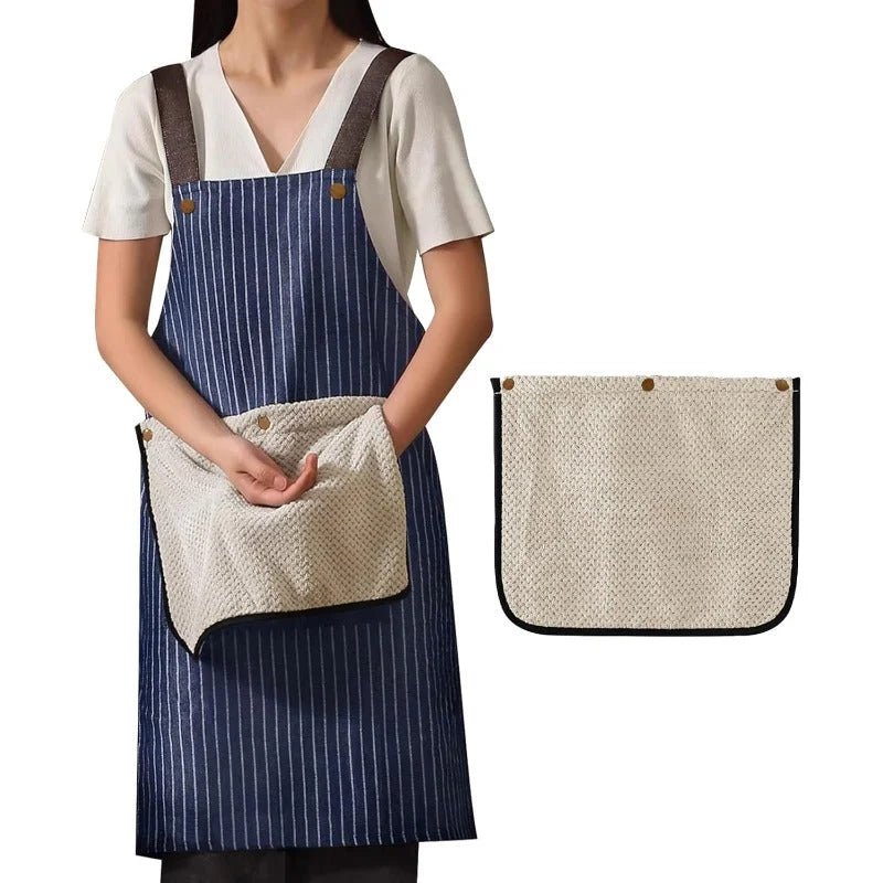 Utility Apron Waterproof Oil-Resistant With Detachable Towels