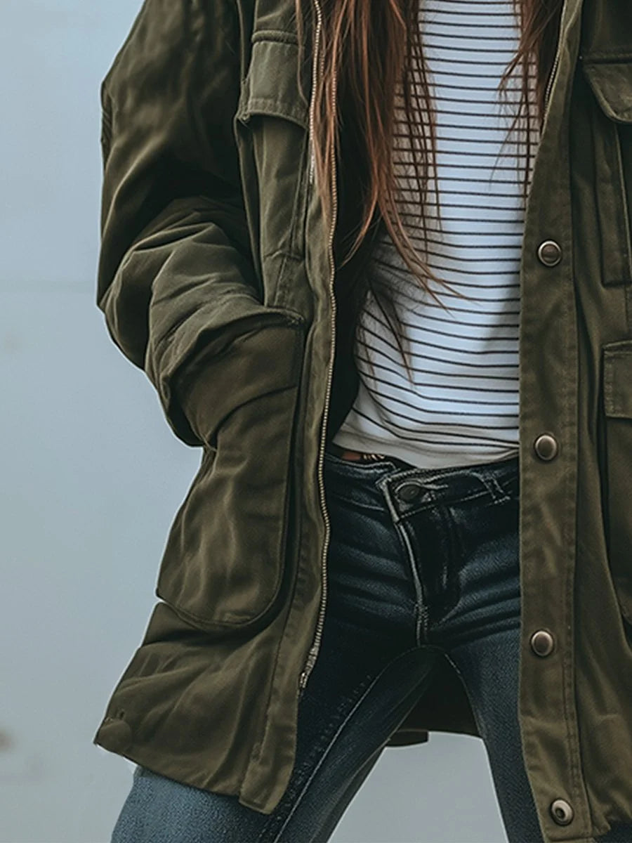 Utility Jacket Relaxed Fit Multiple Pockets