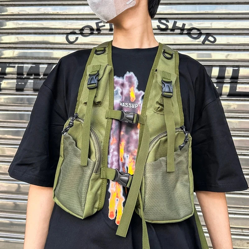 Utility Vest Multiple Pockets Breathable Mesh Adjustable Straps