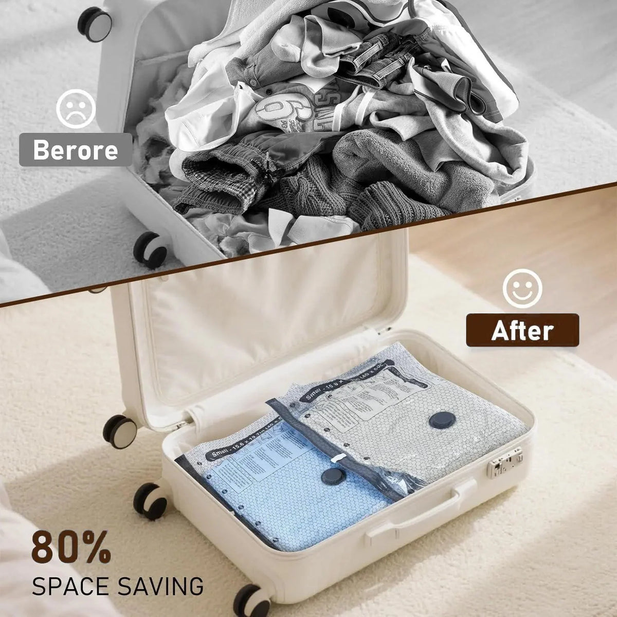 Vacuum Storage Bags Reusable With Cordless Pump Space-Saving Set of 15