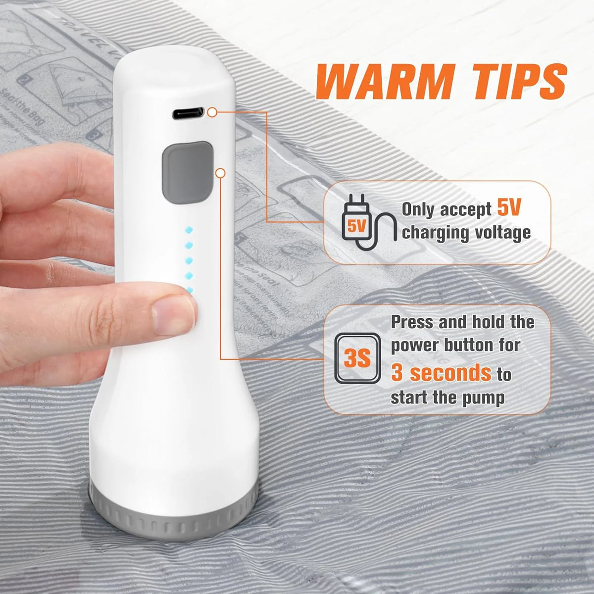Vacuum Storage Bags Wireless Pump & Zipper Seal Space-Saving