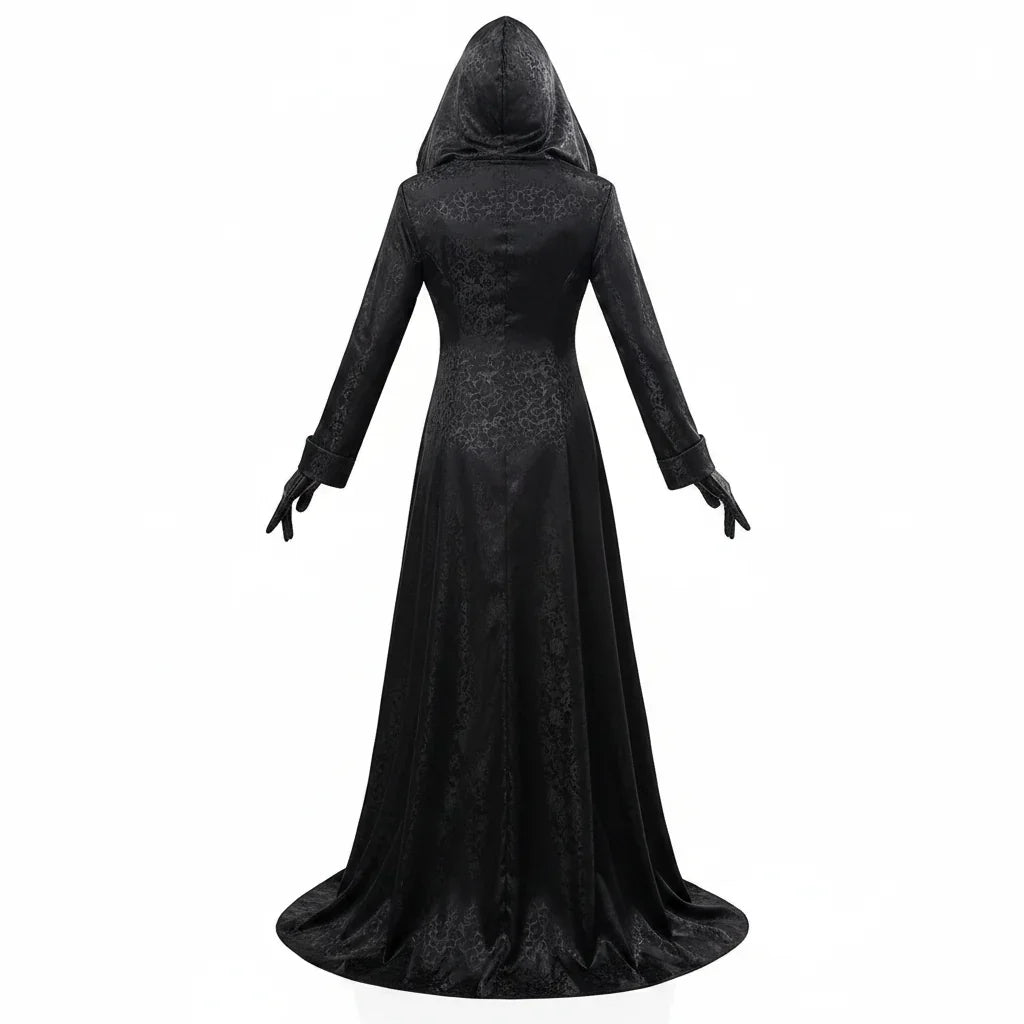 Vampire Cosplay Outfit Jacquard Coat & Floor-Length Satin Gown