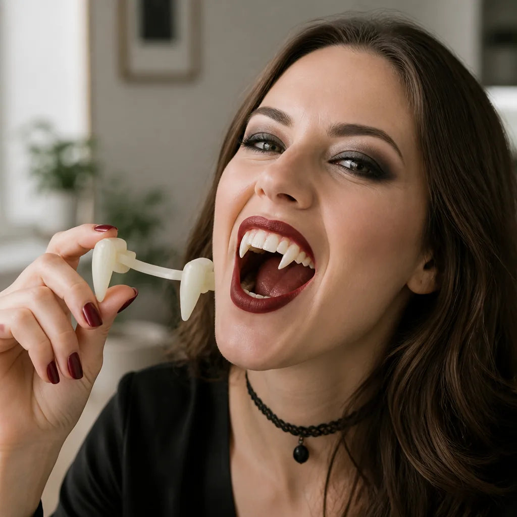 Vampire Fangs Retractable Realistic Full Tooth Coverage
