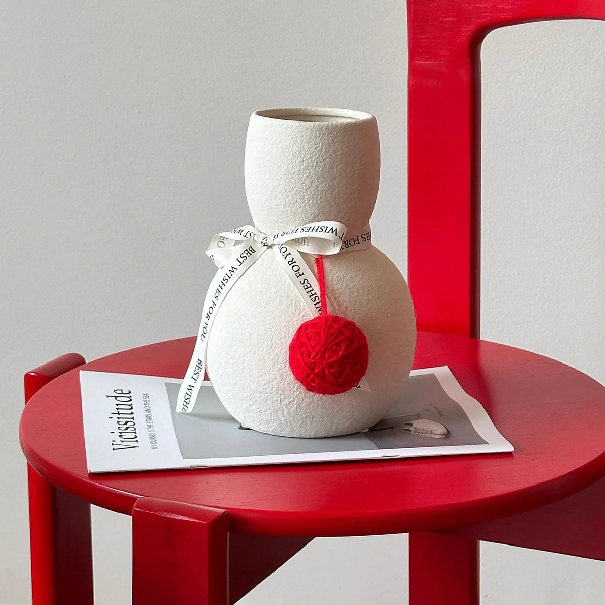 Vase Snowman Ceramic Smooth Surface