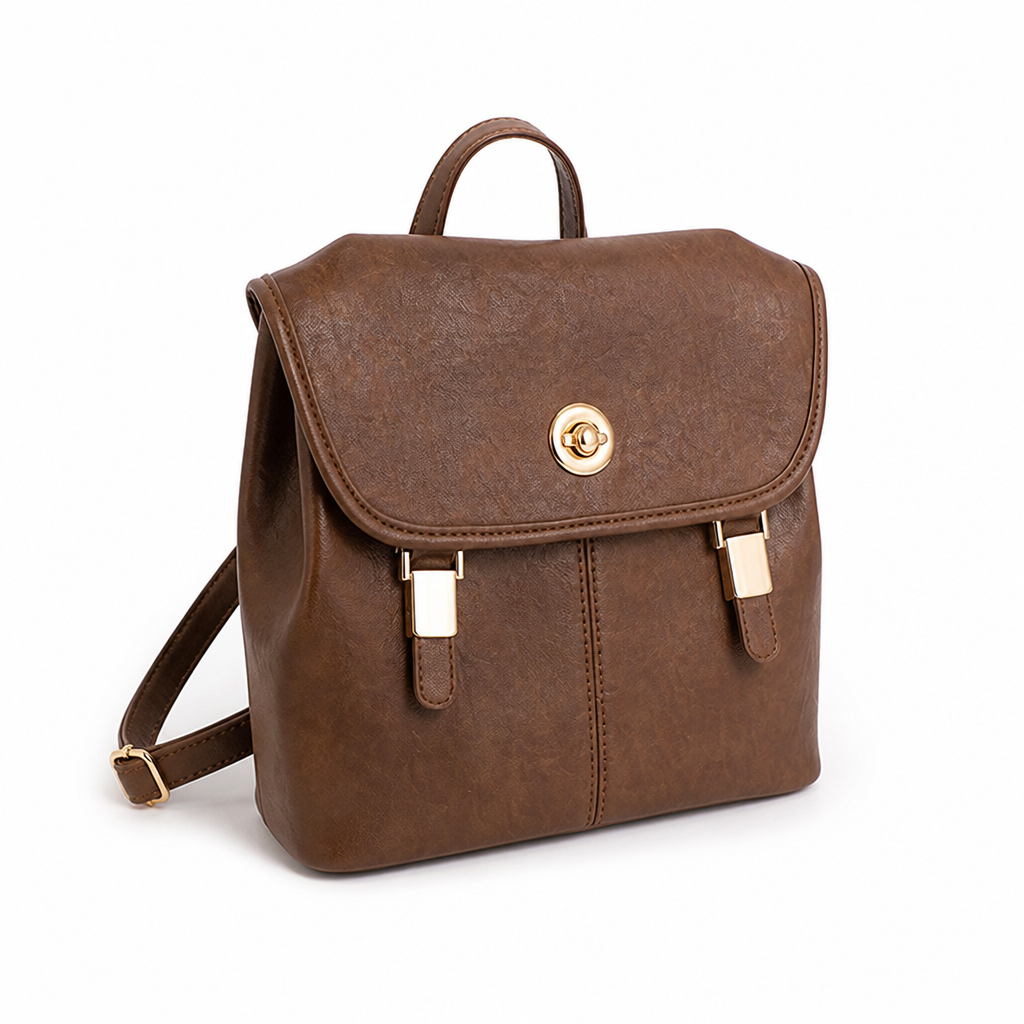 Vegan Leather Vintage-Inspired Backpack (Compact)