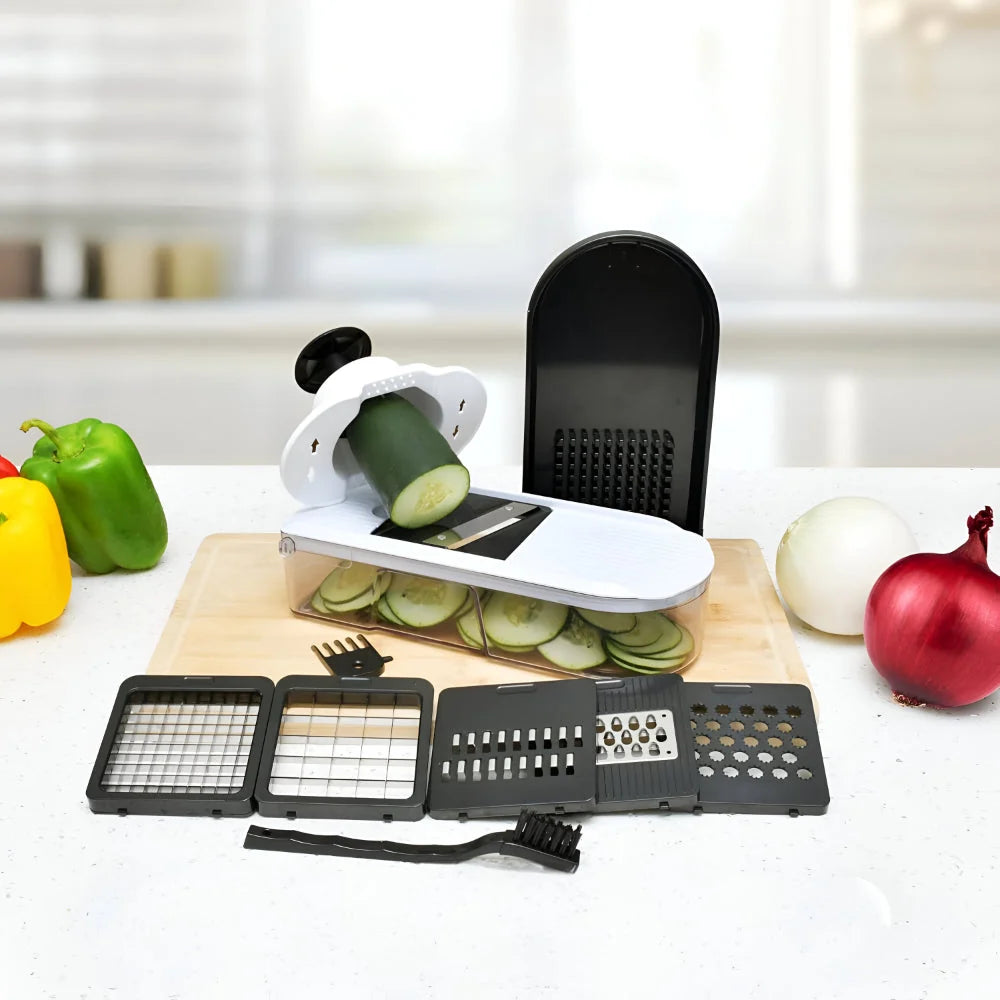 Vegetable Chopper 7-in-1 Interchangeable Blades & Catching Container
