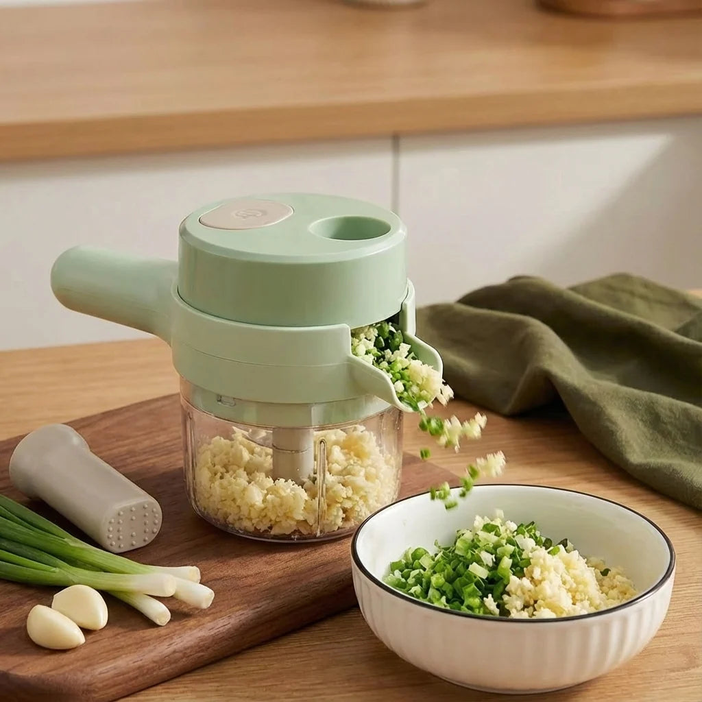 Vegetable Chopper Cordless Rechargeable Removable Bowl & Blade