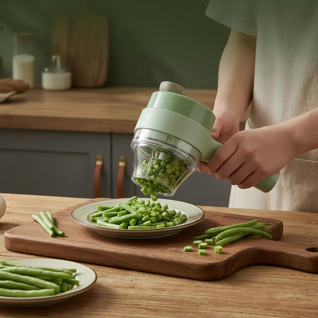 Vegetable Chopper Cordless Rechargeable Removable Bowl & Blade