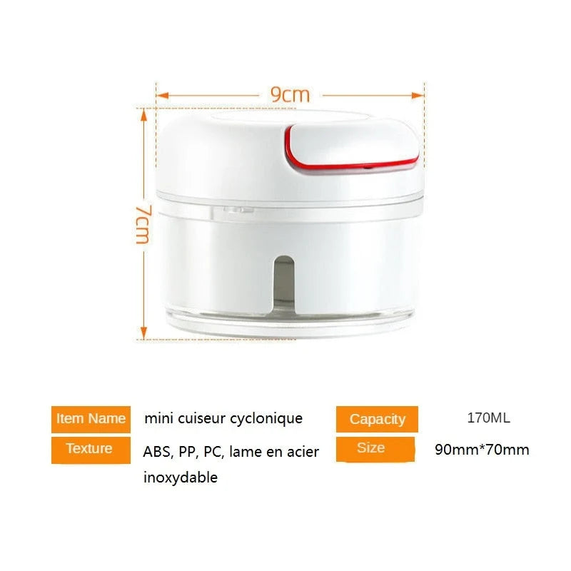 Vegetable Chopper Pull-Cord Stainless Steel Blade
