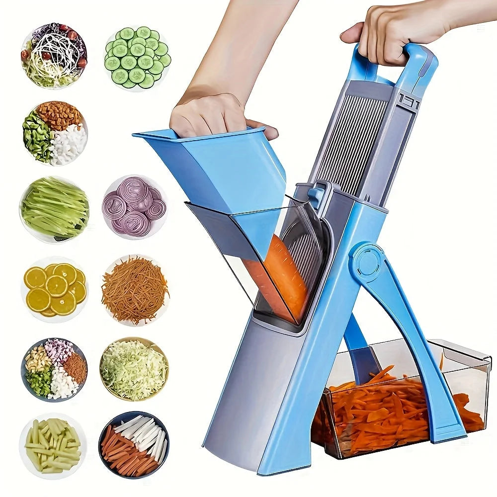 Vegetable Cutter Adjustable Stainless Steel Blade Collection Tray