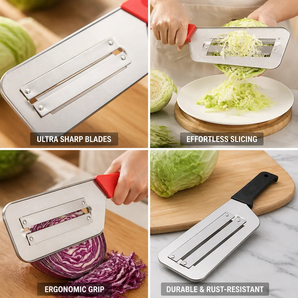 Vegetable Cutter Stainless Steel Blades Ergonomic Non-Slip Handle