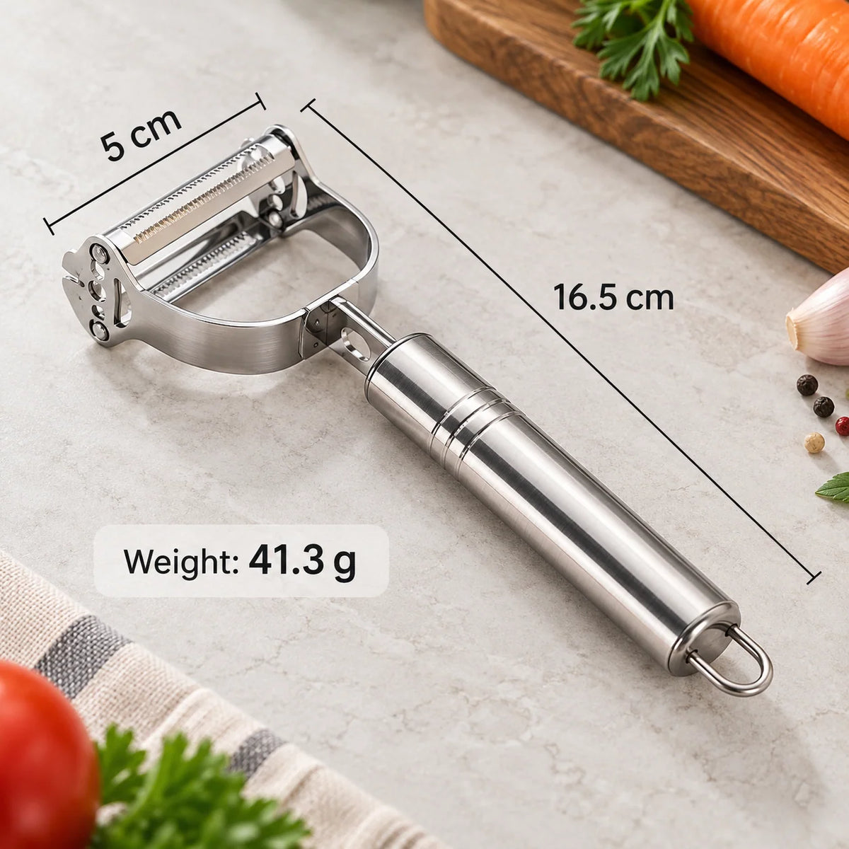 Vegetable Peeler Double-Sided Stainless Steel Blade Non-Slip Grip