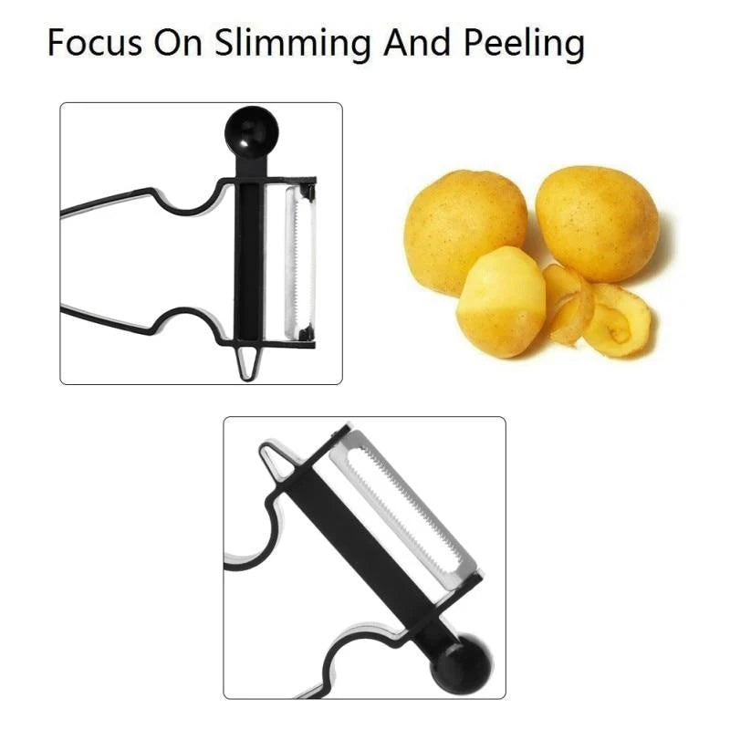 Vegetable Peeler Set 3 Blades Stainless Steel Ergonomic Handle