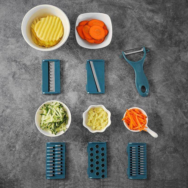 Vegetable Slicer Stainless Steel 4 Blades Detachable Container