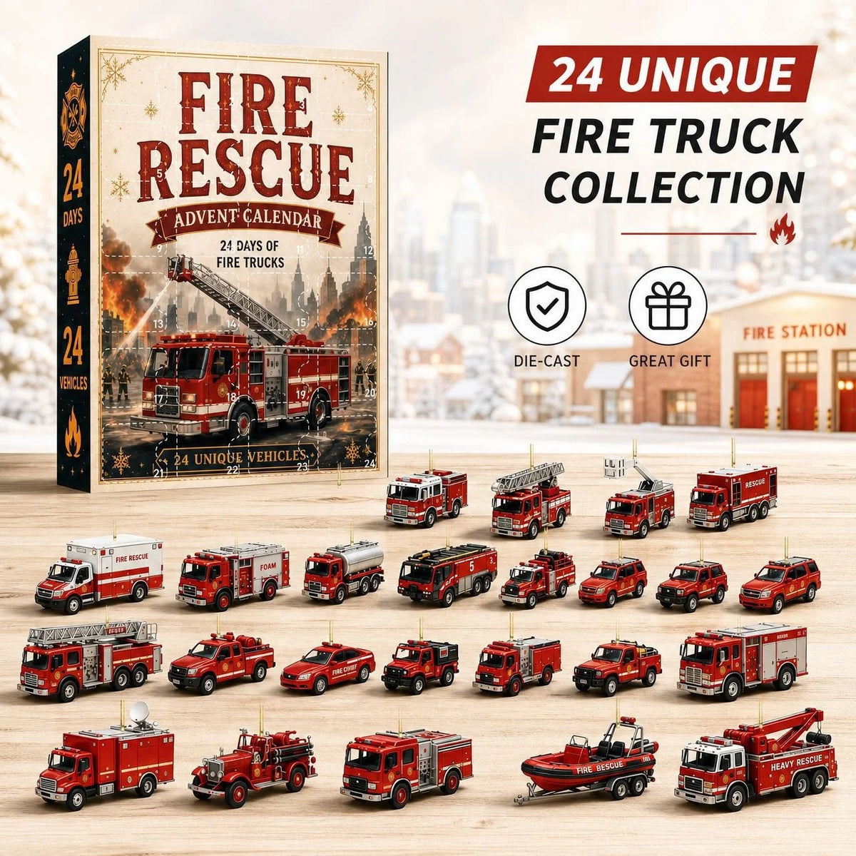 Vehicle Advent Calendar 24 Charms Christmas Countdown