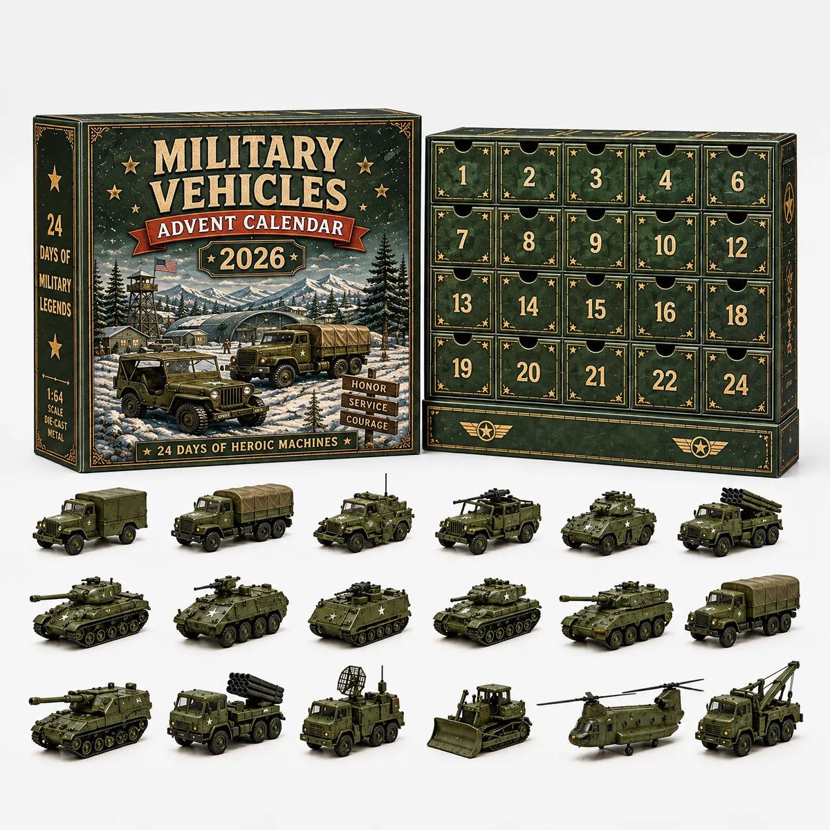 Vehicle Advent Calendar Die-Cast 24 Miniature Models