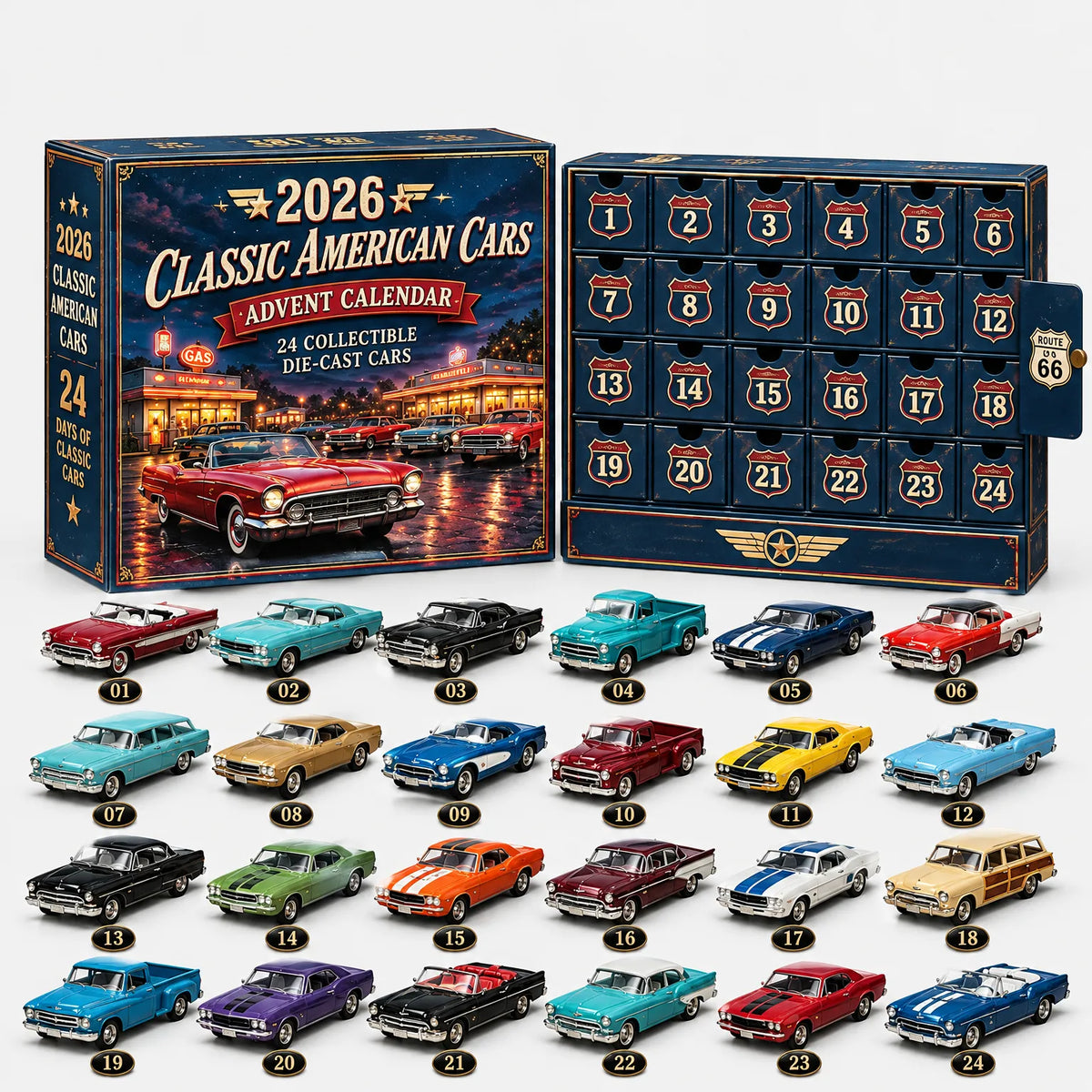 Vehicle Advent Calendar Die-Cast 24 Miniature Models