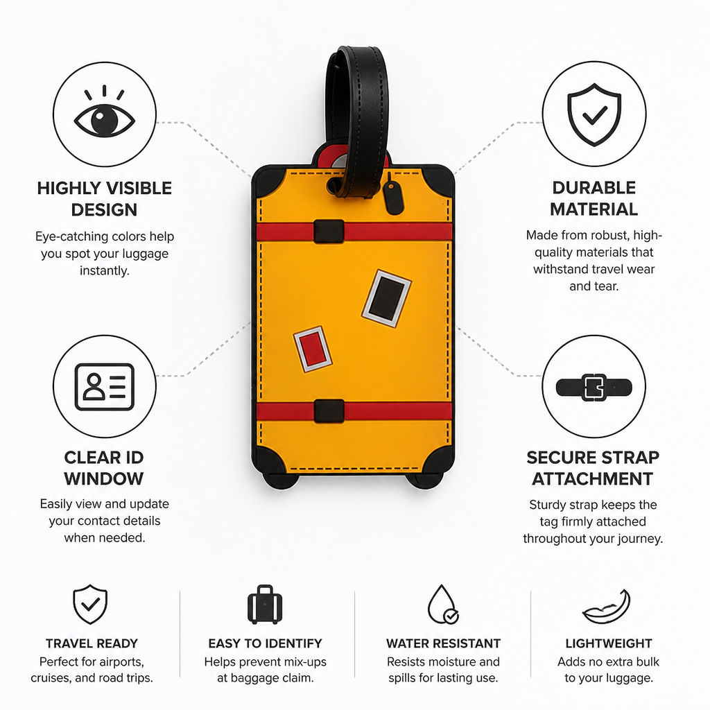 Vibrant Durable Luggage Tag (Clear ID Window)