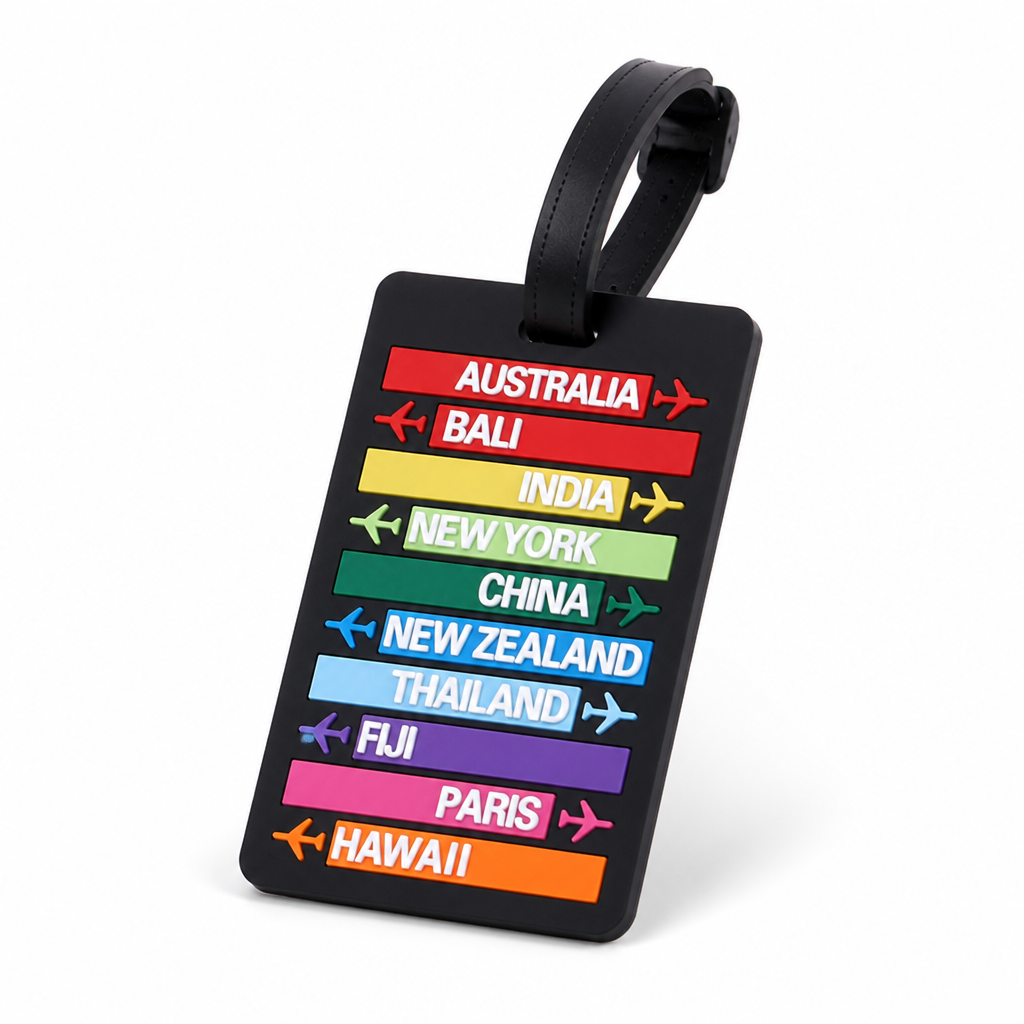 Vibrant Waterproof Silicone Luggage Tag (Adjustable Strap)