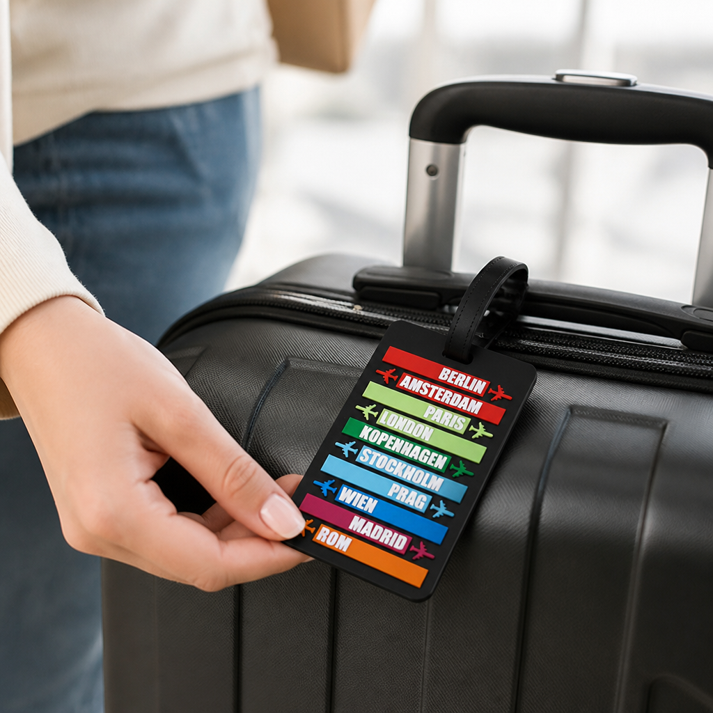Vibrant Waterproof Silicone Luggage Tag (Adjustable Strap)