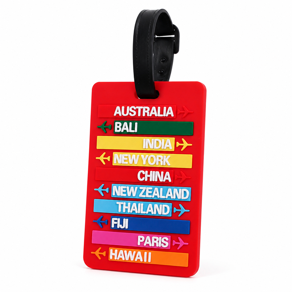 Vibrant Waterproof Silicone Luggage Tag (Adjustable Strap)
