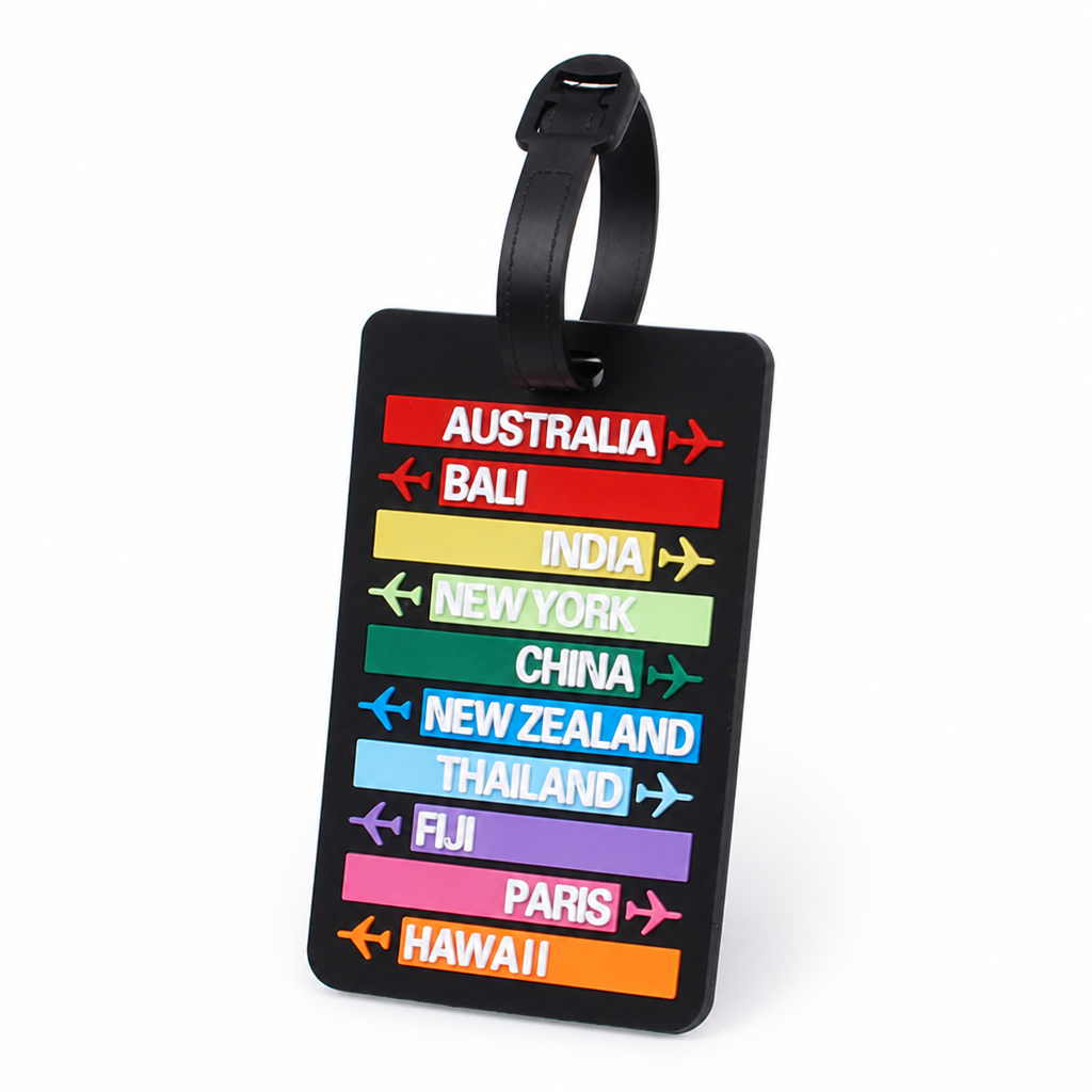 Vibrant Waterproof Silicone Luggage Tag (Adjustable Strap)