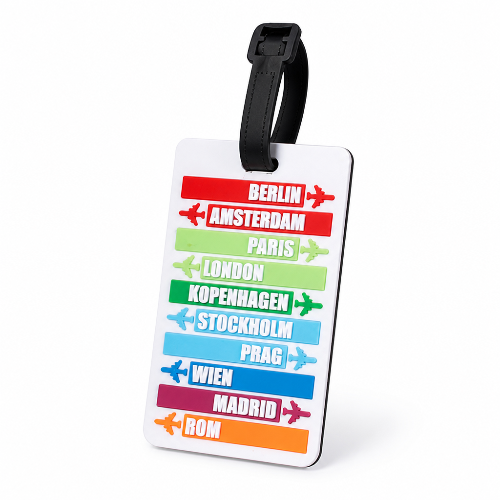 Vibrant Waterproof Silicone Luggage Tag (Adjustable Strap)