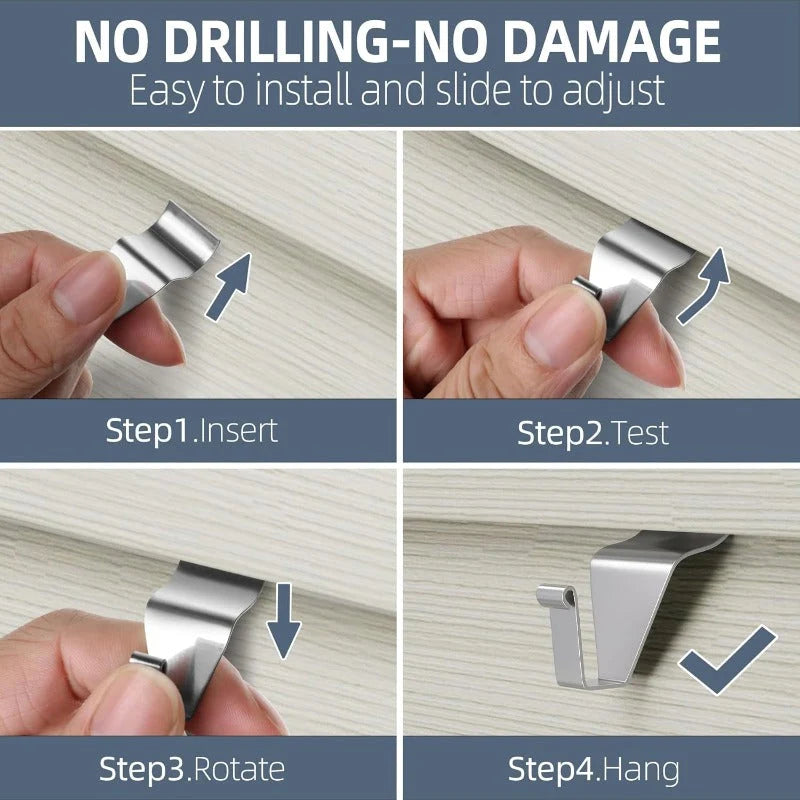 Vinyl Siding Hooks Stainless Steel No-Drill 18 lb Capacity