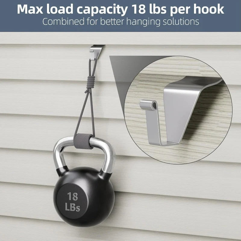 Vinyl Siding Hooks Stainless Steel No-Drill 18 lb Capacity