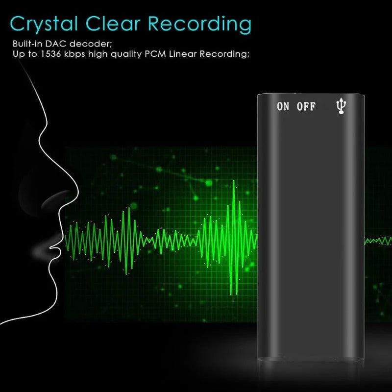 Voice Recorder Pocket-Sized PCM Audio 48-Hour Battery Life
