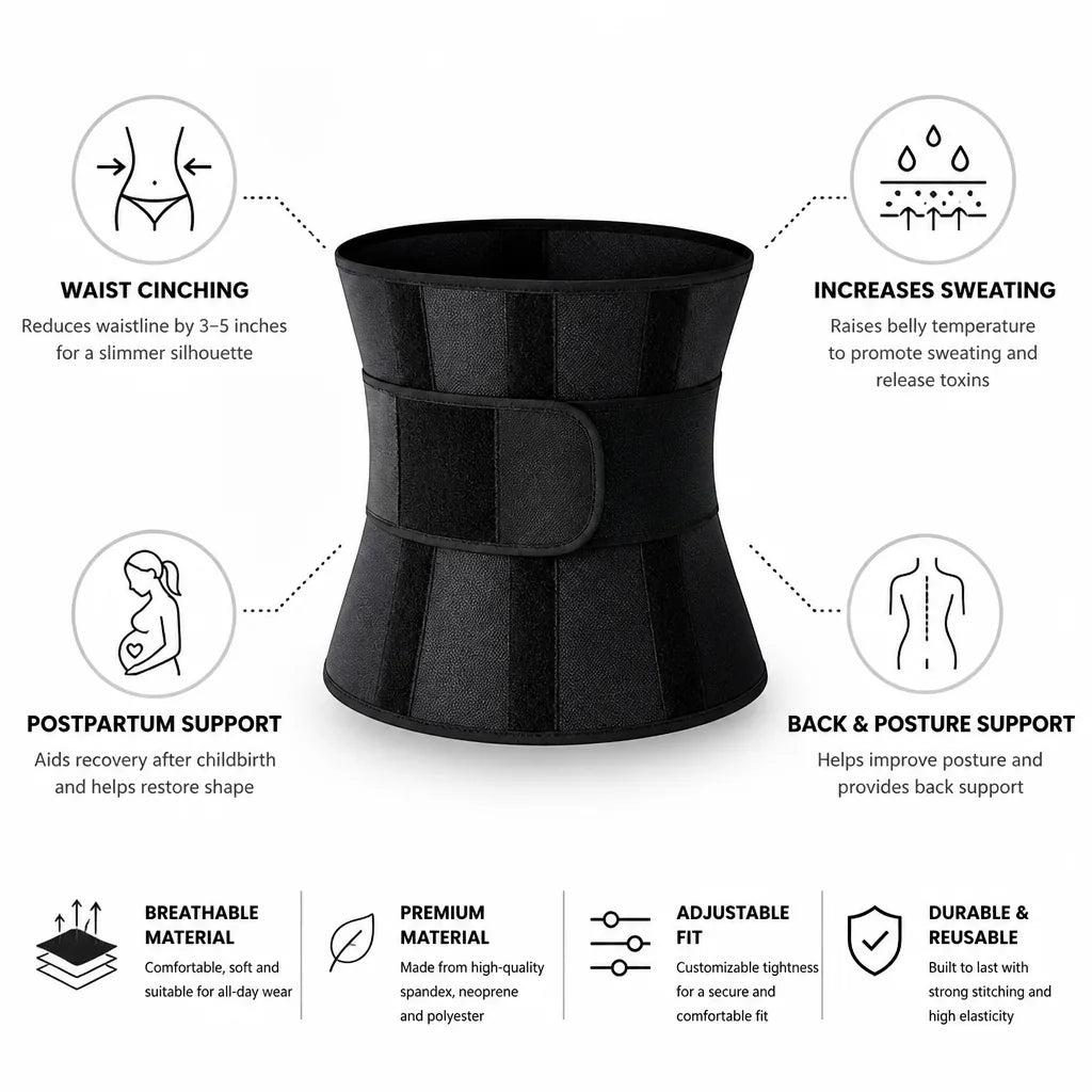 Waist Cincher Wrap Adjustable Breathable One Size