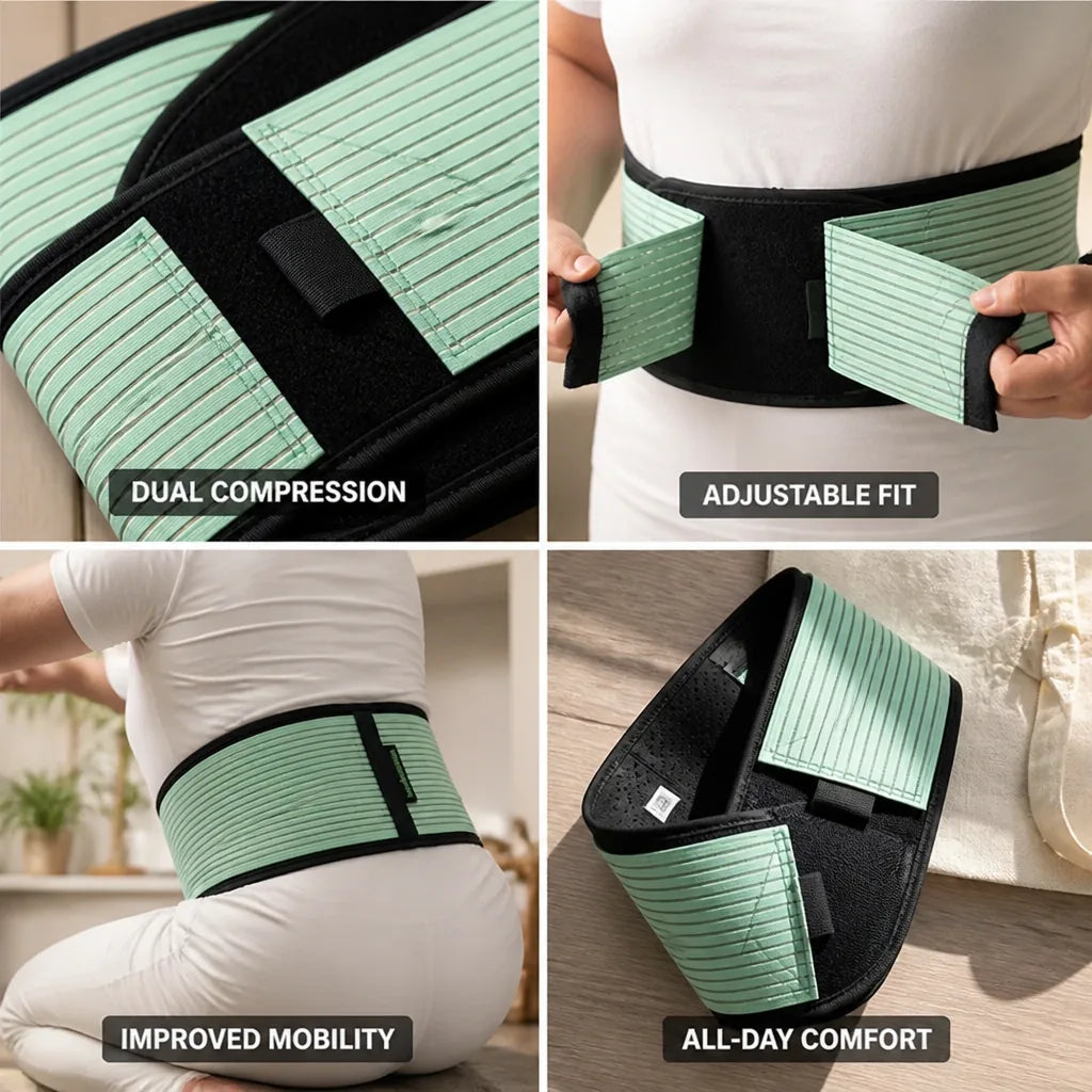 Waist Support Belt Double Compression Adjustable Fit