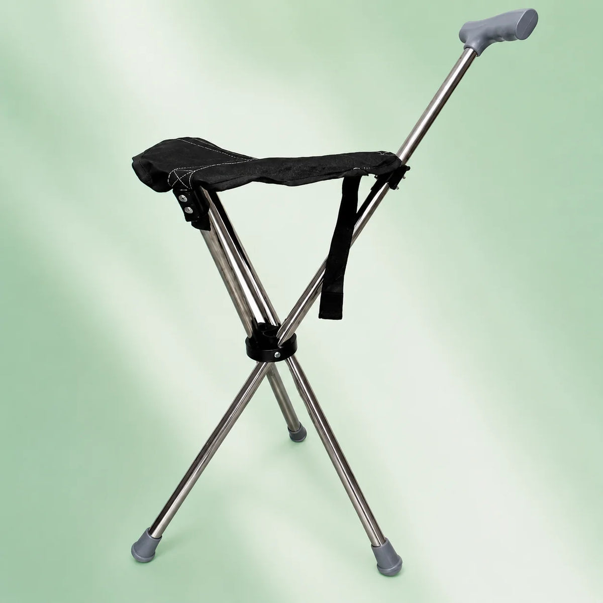 Walking Stick With Seat Foldable Stainless Steel Tripod