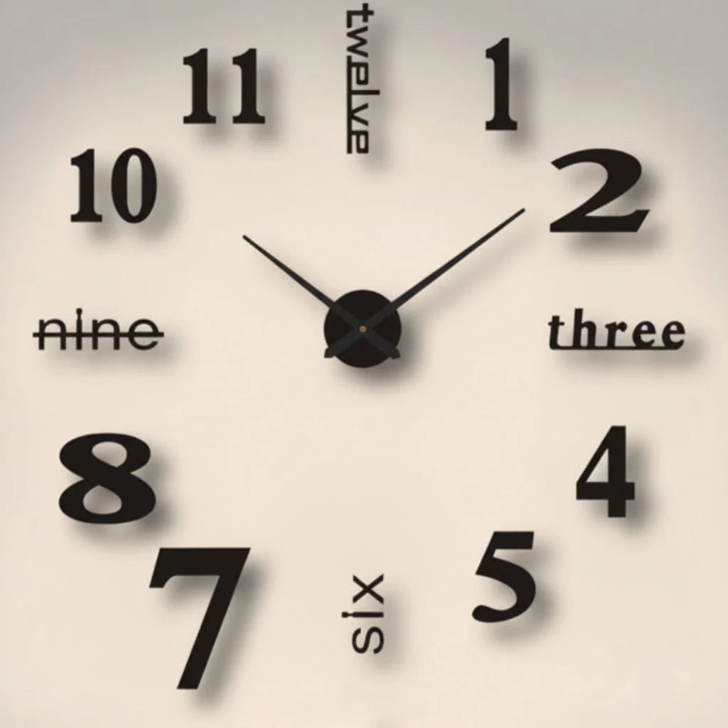 Wall Clock 3D Acrylic Silent Quartz Movement