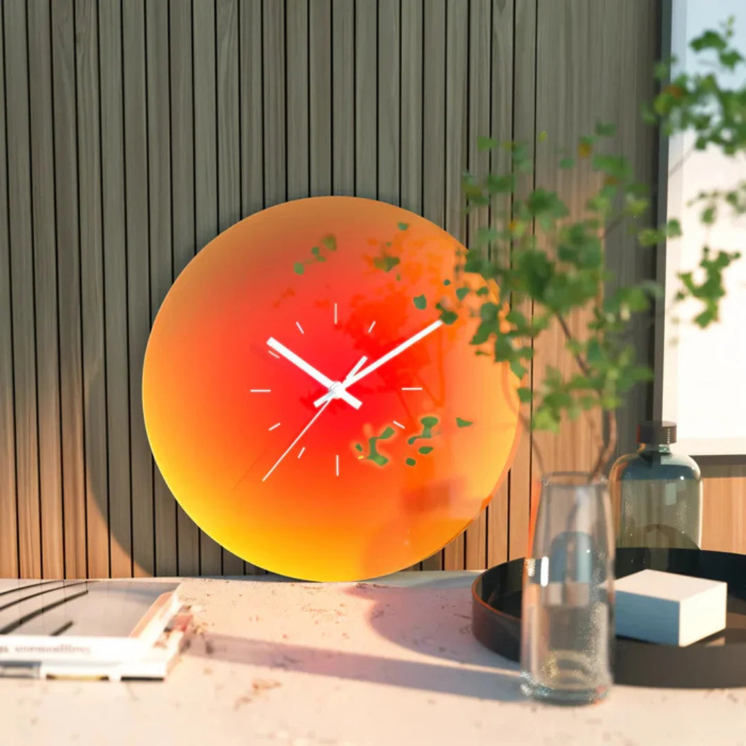 Wall Clock Gradient Glass Face Silent Sweep 30cm