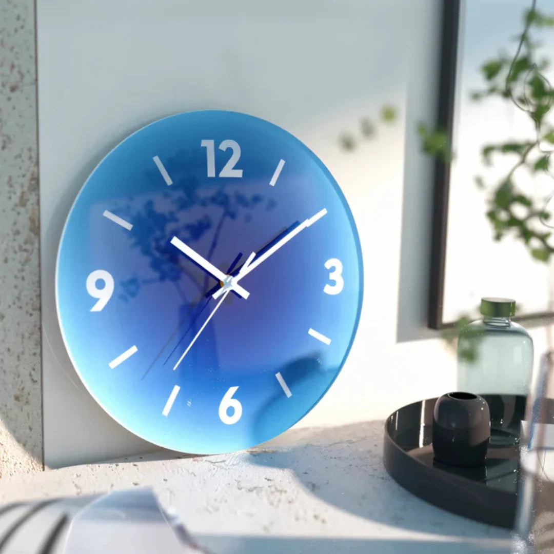 Wall Clock Gradient Glass Face Silent Sweep 30cm