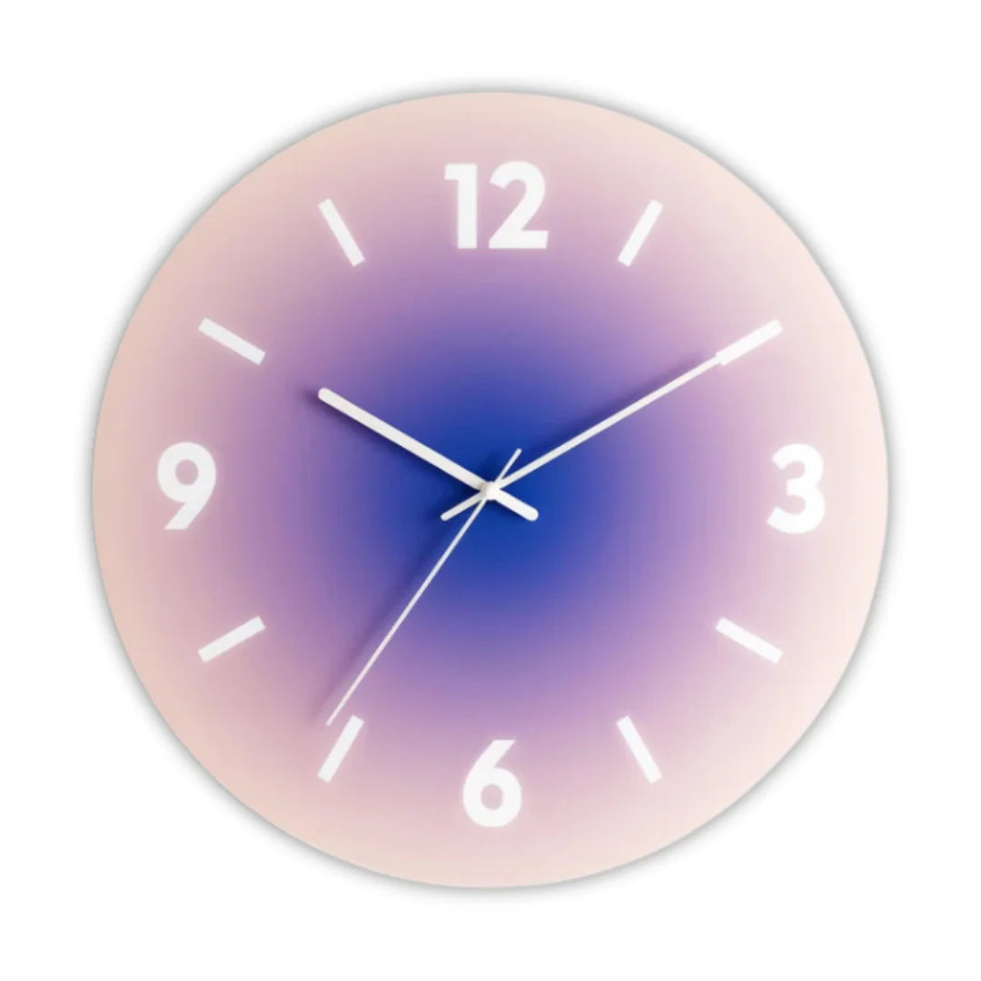 Wall Clock Gradient Glass Face Silent Sweep 30cm