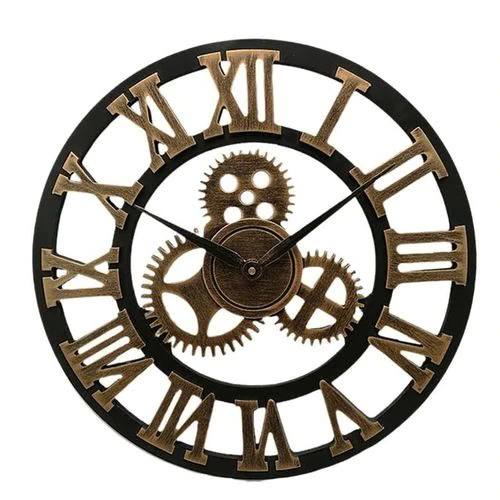 Wall Clock Industrial Mechanical Easy-To-Read Dial