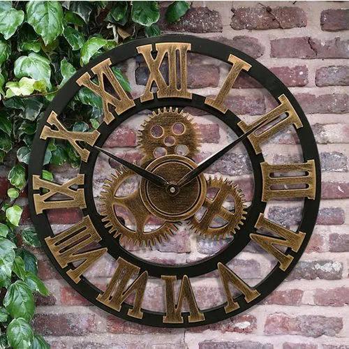 Wall Clock Industrial Mechanical Easy-To-Read Dial