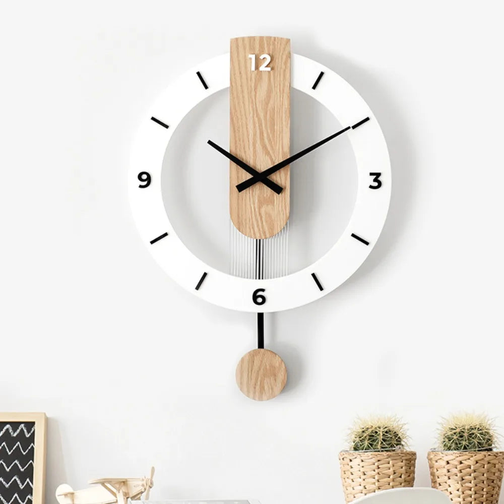 Wall Clock Minimalist Pendulum Silent Sweep