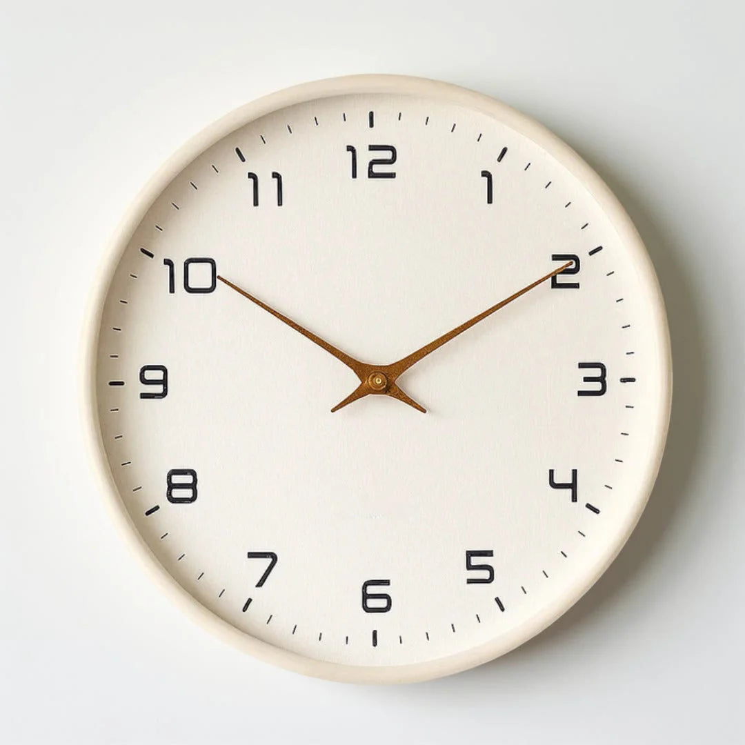 Wall Clock Minimalist Timber Face Silent Sweep