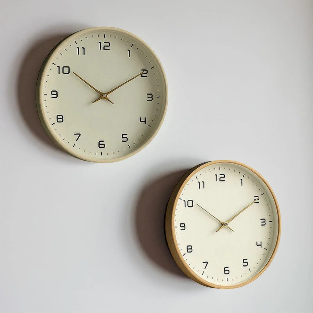 Wall Clock Minimalist Timber Face Silent Sweep