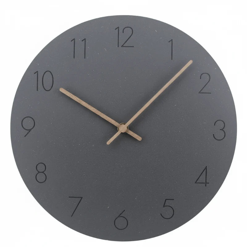 Wall Clock Silent Non-Ticking Movement Walnut Wood Hands