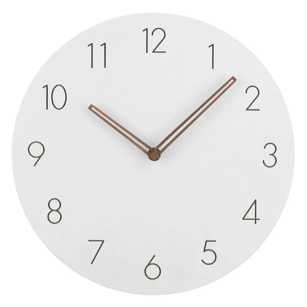 Wall Clock Silent Non-Ticking Movement Walnut Wood Hands