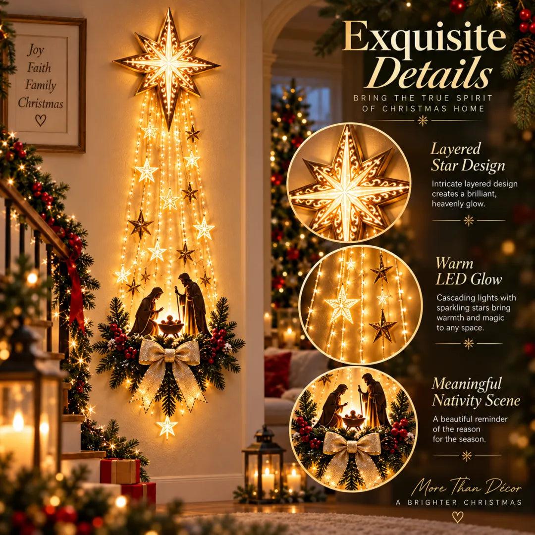 Wall Decor Nativity Scene Lighted Space-Saving