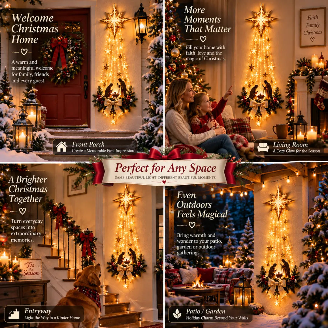Wall Decor Nativity Scene Lighted Space-Saving