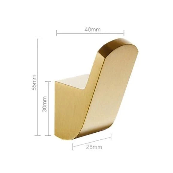 Wall Hook Brass Gold-Finish Space-Saving
