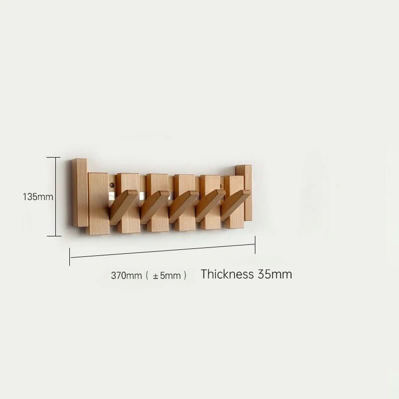 Wall Hook Foldable Natural Wood Space-Saving Storage