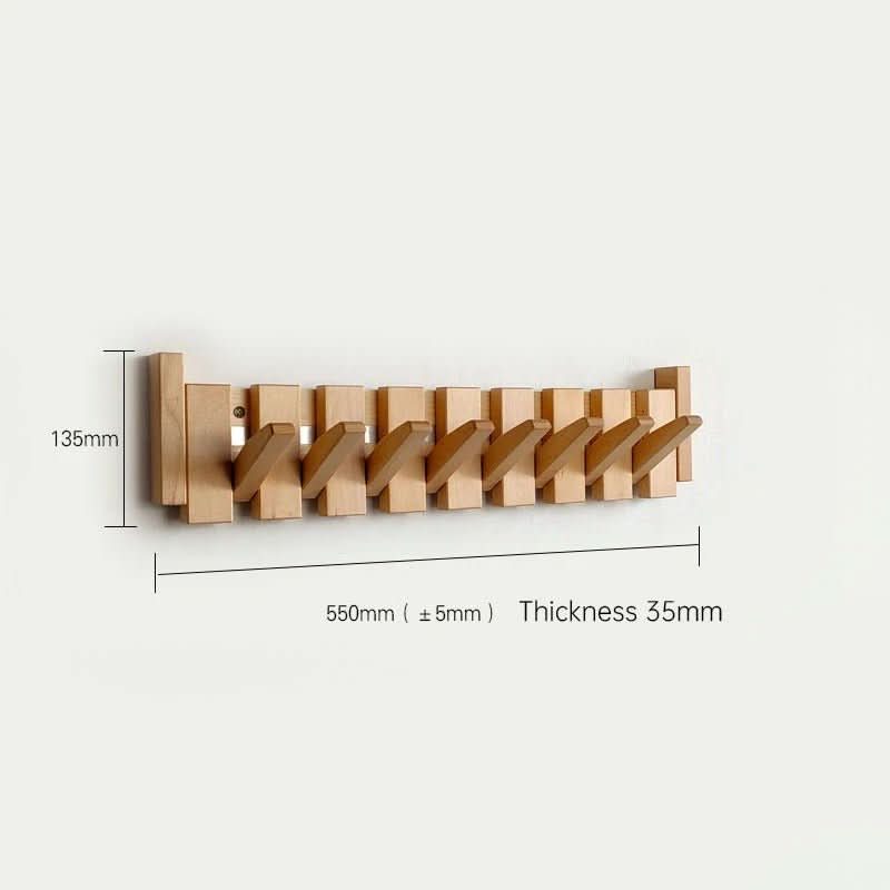 Wall Hook Foldable Natural Wood Space-Saving Storage